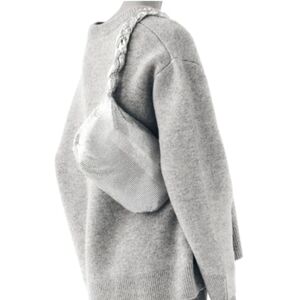 BNWT Zara Braided Rainbow Silver Crystal Mesh Hobo Bag